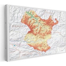 Tablofest Yatay Kanvas Tablo Gümüşhane Coğrafi Yapı Harita Tablosu Ev Ofis Duvar Dekoru