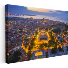Tablofest Yatay Kanvas Tablo Sultanahmet Camii ve Tarihi Yarımada Şehir Mimari Tablo Ev Ofis Duvar Dekoru