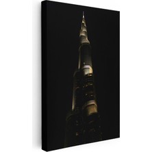 Tablofest Dikey Kanvas Tablo Dubai Burj Khalifa Gökdeleni Şehir Mimari Tablo Ev Ofis Duvar Dekoru
