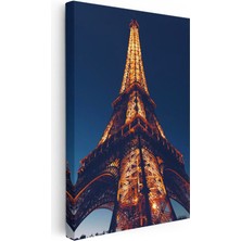 Tablofest Dikey Kanvas Tablo Eyfel Kulesi Demir Yapı Detayı Şehir Mimari Tablo Ev Ofis Duvar Dekoru