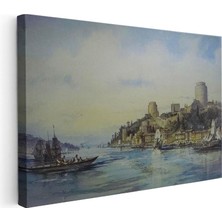 Tablofest Yatay Kanvas Tablo Rumeli Hisarı Boğaz Manzarası Osmanlı Tablosu Ev Ofis Duvar Dekoru