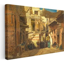 Tablofest Yatay Kanvas Tablo Tarihi Çarşı Sokağı Osmanlı Tablosu Ev Ofis Duvar Dekoru