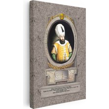 Tablofest Dikey Kanvas Tablo Üçüncü Mehmed Han Padişah Portresi Osmanlı Tablosu Ev Ofis Duvar Dekoru