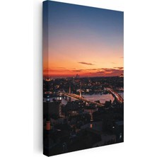 Tablofest Dikey Kanvas Tablo Haliç Metro Köprüsü Manzarası Şehir Mimari Tablo Ev Ofis Duvar Dekoru