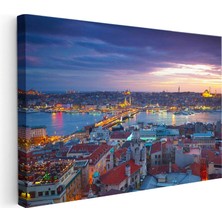 Tablofest Yatay Kanvas Tablo Istanbul Eminönü Galata Köprüsü Şehir Mimari Tablo Ev Ofis Duvar Dekoru