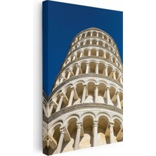 Tablofest Dikey Kanvas Tablo Italya Pisa Kulesi Sütun Mimarisi Şehir Mimari Tablo Ev Ofis Duvar Dekoru