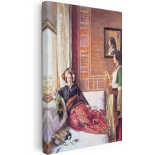 Tablofest Dikey Kanvas Tablo Harem Odasında Dinlenen Sultanlar Osmanlı Tablosu Ev Ofis Duvar Dekoru