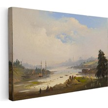 Tablofest Yatay Kanvas Tablo Istanbul Haliç Kıyısı Panoramik Manzara Ev Ofis Duvar Dekoru