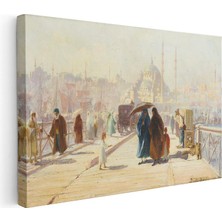 Tablofest Yatay Kanvas Tablo Istanbul Köprü Üzeri Aile Yaşam Sahnesi Ev Ofis Duvar Dekoru