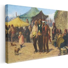 Tablofest Yatay Kanvas Tablo Osmanlı Panayır Eğlencesi Müzik Sahnesi Ev Ofis Duvar Dekoru