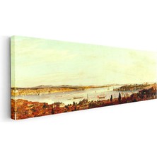 Tablofest Yatay Panoramik Kanvas Tablo Istanbul Tarihi Silüet Manzarası Osmanlı Tablosu Ev Ofis Duvar Dekoru