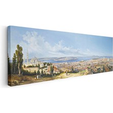 Tablofest Yatay Panoramik Kanvas Tablo Istanbul Genel Şehir Manzarası Osmanlı Tablosu Ev Ofis Duvar Dekoru