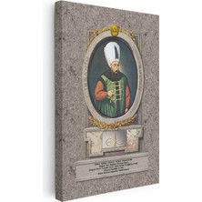 Tablofest Dikey Kanvas Tablo Sultan Ibrahim Han Padişah Portresi Osmanlı Tablosu Ev Ofis Duvar Dekoru