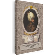 Tablofest Dikey Kanvas Tablo Sultan Birinci Bayezid Tarihi Portre Osmanlı Tablosu Ev Ofis Duvar Dekoru