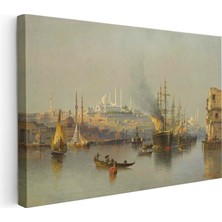 Tablofest Yatay Kanvas Tablo Haliç Limanı Gemiler Osmanlı Tablosu Ev Ofis Duvar Dekoru