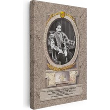 Tablofest Dikey Kanvas Tablo Sultan Iı Abdülhamid Taht Portresi Osmanlı Tablosu Ev Ofis Duvar Dekoru