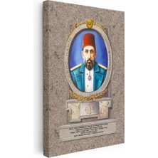 Tablofest Dikey Kanvas Tablo Sultan Iı Abdülhamid Portresi Osmanlı Tablosu Ev Ofis Duvar Dekoru