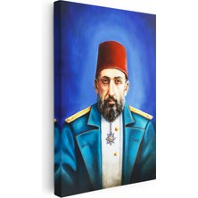 Tablofest Dikey Kanvas Tablo Sultan Iı Abdülhamid Modern Yorum Portresi Osmanlı Tablosu Ev Ofis Duvar Dekoru