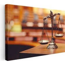Tablofest Yatay Kanvas Tablo Pirinç Adalet Terazisi Avukat Tablosu Ev Ofis Duvar Dekoru