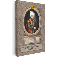 Tablofest Dikey Kanvas Tablo Osman Gazi Han Padişah Portresi Osmanlı Tablosu Ev Ofis Duvar Dekoru