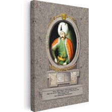 Tablofest Dikey Kanvas Tablo Yavuz Sultan Selim Klasik Portre Osmanlı Tablosu Ev Ofis Duvar Dekoru