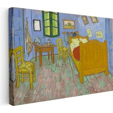 Tablofest Yatay Kanvas Tablo Van Gogh Arles'teki Yatak Odası Sandalye Ressam Tablosu Ev Ofis Duvar Dekoru