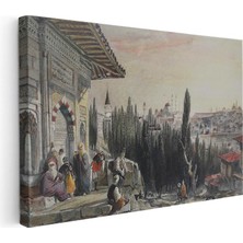 Tablofest Yatay Kanvas Tablo Istanbul Silueti Seyir Terası Osmanlı Tablosu Ev Ofis Duvar Dekoru