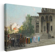 Tablofest Yatay Kanvas Tablo Osmanlı Cami Avlusu Sahnesi Osmanlı Tablosu Ev Ofis Duvar Dekoru