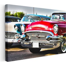 Tablofest Yatay Kanvas Tablo Krom Tamponlu Klasik Buick Araba Tablosu Ev Ofis Duvar Dekoru