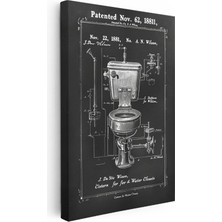 Klozet - 1881 Patentli Banyo Icadı Kanvas Tablo