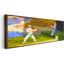 Tablofest Yatay Panoramik Kanvas Tablo Fighters Piksel Minecraft Tablosu Ev Ofis Salon Duvar Dekoru