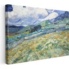 Tablofest Yatay Kanvas Tablo Vincent Van Gogh Tepe ve Alan Manzarası Ressam Tablosu Duvar Dekoru