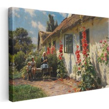 Tablofest Yatay Kanvas Tablo Peder Severin Krøyer Hasır Çatılı Ebe Ressam Tablosu Ev Ofis Duvar Dekoru