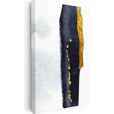 Tablofest Dikey Kanvas Tablo Dikey Formlu Altın Soyut Tablo Ev Ofis Duvar Dekoru