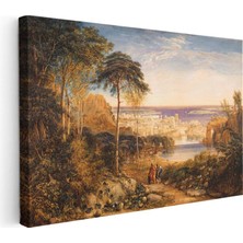 Tablofest Yatay Kanvas Tablo John Martin Kartaca Şehri Manzarası Deniz ve Figür Ressam Tablosu Duvar Dekoru