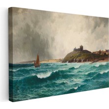 Tablofest Yatay Kanvas Tablo Joseph Turner Kıyı Kalesi Fırtınalı Deniz Manzarası Ressam Tablosu Ev Ofis Dekoru
