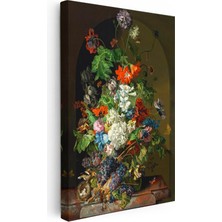 Tablofest Dikey Kanvas Tablo Sebastian Wegmayr Nergis ve Kelebekler Kuş Yuvalı Ressam Tablosu Ev Ofis Dekoru
