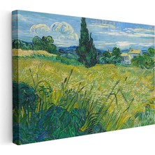 Tablofest Yatay Kanvas Tablo Van Gogh Selvili Çayır Çiftlik Evi Ressam Tablosu Ev Ofis Duvar Dekoru