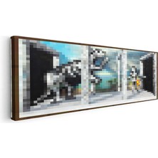 Tablofest Yatay Panoramik Kanvas Tablo Passage Piksel Minecraft Tablosu Ev Ofis Salon Duvar Dekoru