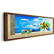 Tablofest Yatay Panoramik Kanvas Tablo Seaside Piksel Minecraft Tablosu Ev Ofis Salon Duvar Dekoru