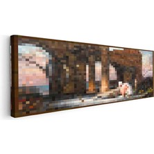 Tablofest Yatay Panoramik Kanvas Tablo Finding Piksel Minecraft Tablosu Ev Ofis Salon Duvar Dekoru