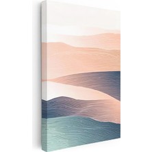 Tablofest Dikey Kanvas Tablo Katmanlı Kum Tepeleri Soyut Manzara Tablosu Ev Ofis Duvar Dekoru