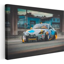 Tablofest Yatay Kanvas Tablo Nissan 350Z Özel Kaplama Drift Konsepti Nissan Tablosu Ev Ofis Duvar Dekoru