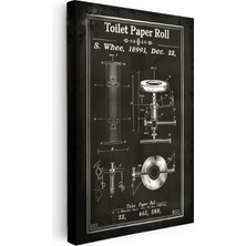 Tablofest Dikey Kanvas Tablo Tuvalet Kağıdı Rulo Patent Kara Tahta Vintage Tablo Ev Ofis Duvar Dekoru