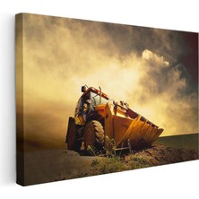 Tablofest Yatay Kanvas Tablo Dev Kova Lastikli Yükleyici Iş Makinesi Tablosu Ev Ofis Duvar Dekoru