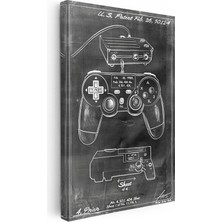 Tablofest Dikey Kanvas Tablo Konsol Kontrolcü Patent Çizimi Oyun Vintage Tablo Ev Ofis Duvar Dekoru