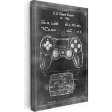 Tablofest Dikey Kanvas Tablo Oyun Konsolu Kontrolcüsü Patent Çizimi Oyun Vintage Tablo Duvar Dekoru