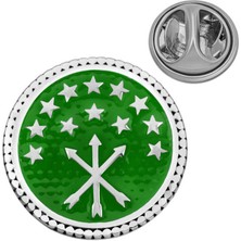 Katre46 925 Ayar Gümüş Çerkes Bayrağı Rozet