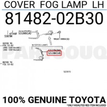 Dega Toyota Corolla 201822 Ön Sis Lamba Kapağı Sol  (Oem No:  81482-02B30)