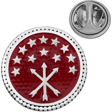 Katre46 925 Ayar Gümüş Çerkes Bayrağı Rozet